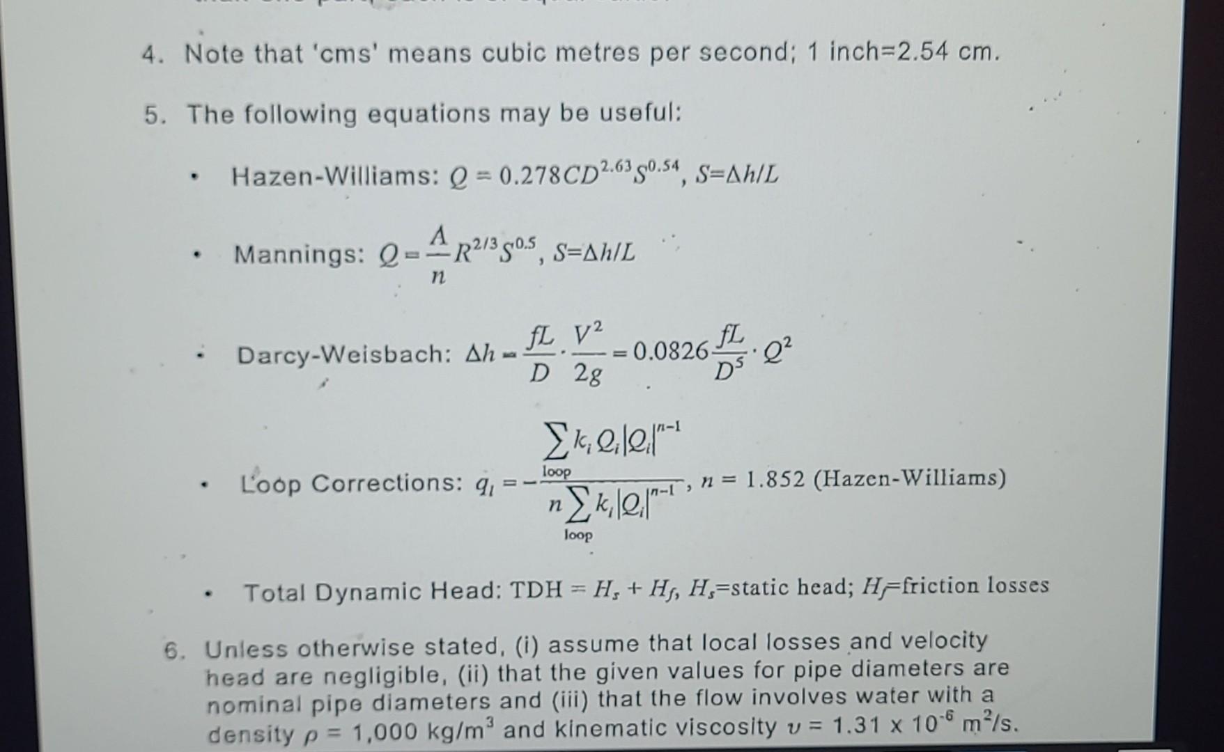 Solved 1. The hydraulic grade line in a water supply system