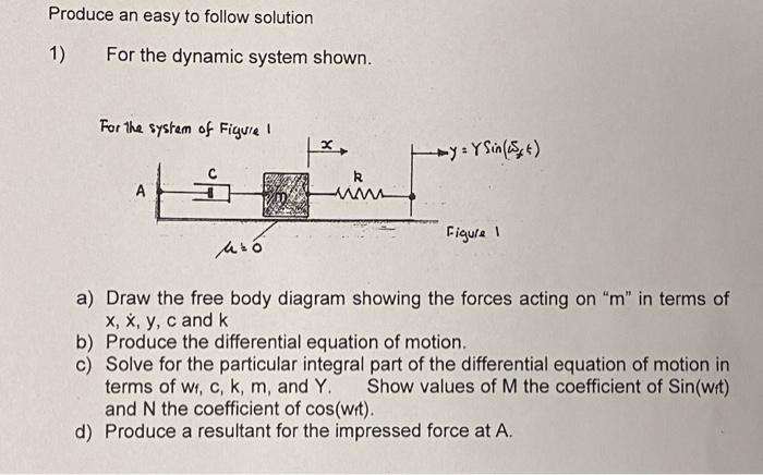 Solved Produce an easy to follow solution 1) For the dynamic | Chegg.com