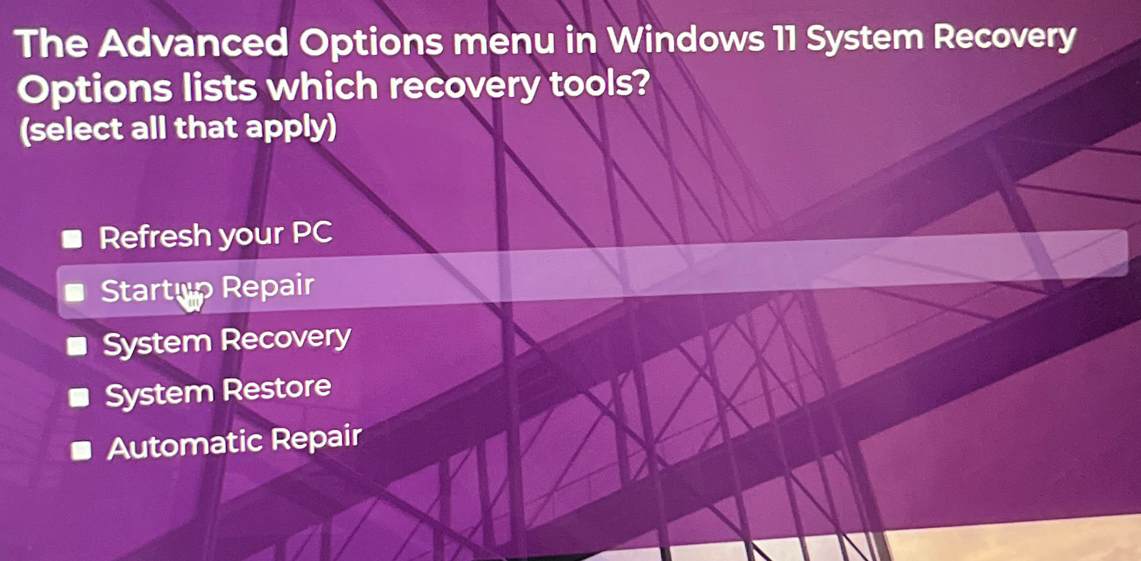 windows 11 system recovery advanced options