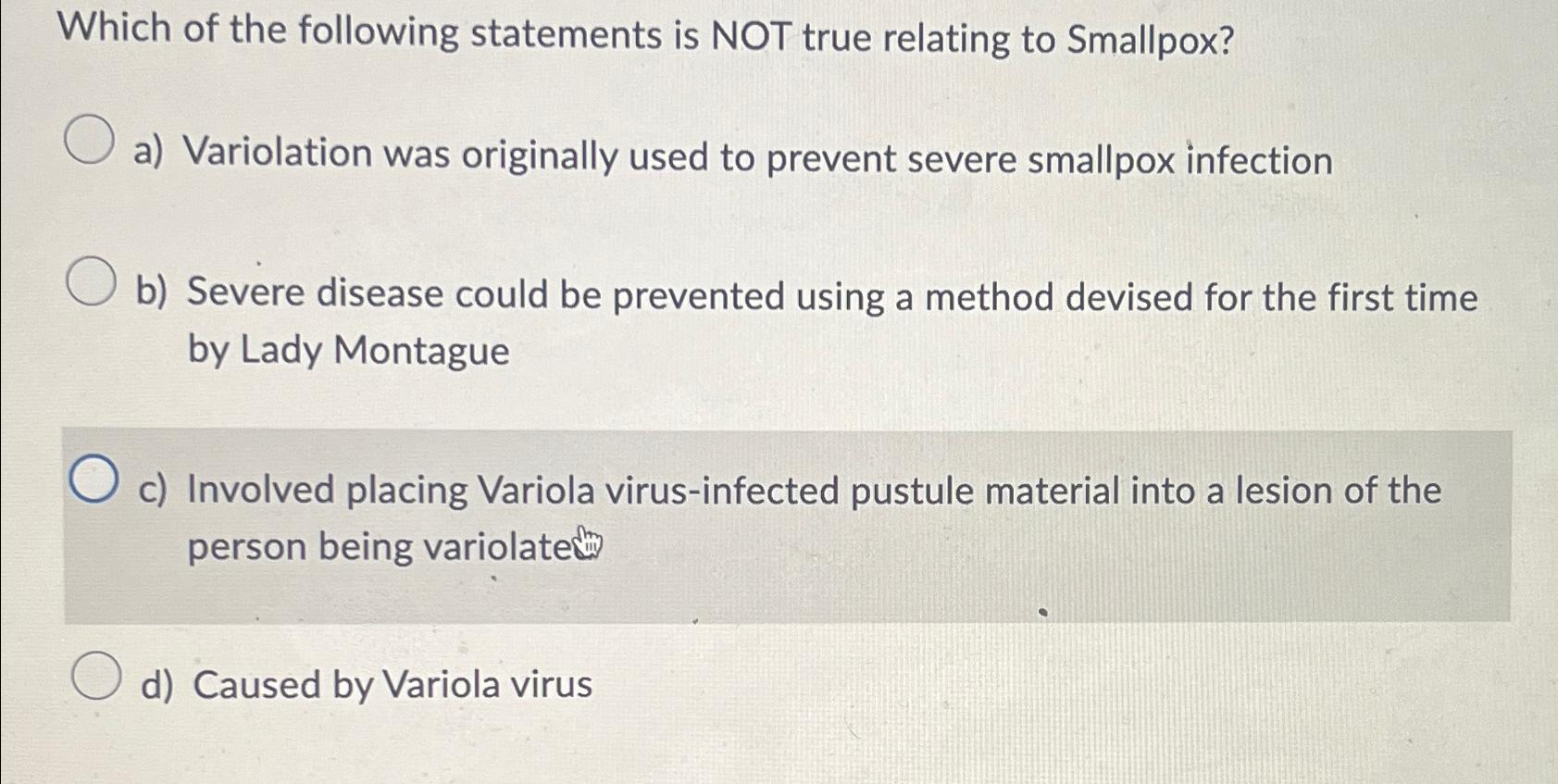 Solved Which of the following statements is NOT true | Chegg.com