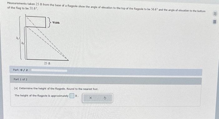 Solved part b: Determine the vertical width of the flag. | Chegg.com