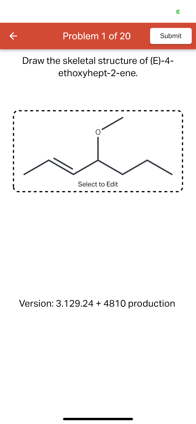 Solved Problem 1 ﻿of 20Draw The Skeletal Structure Of | Chegg.com