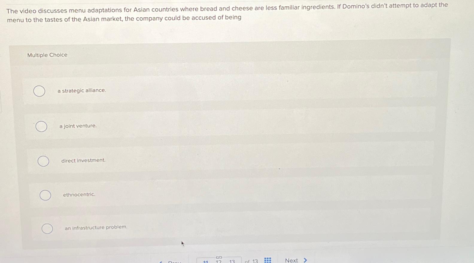Solved The video discusses menu adaptations for Asian | Chegg.com