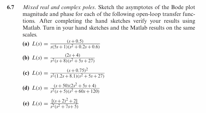 6.7 ﻿Mixed real and complex poles. Sketch the | Chegg.com