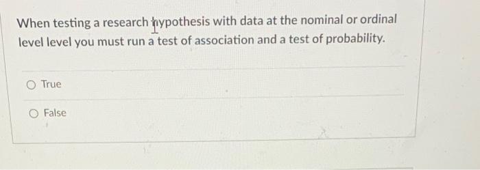 hypothesis test nominal data