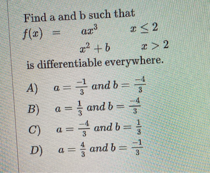 Solved A23 Find A And B Such That F(x)