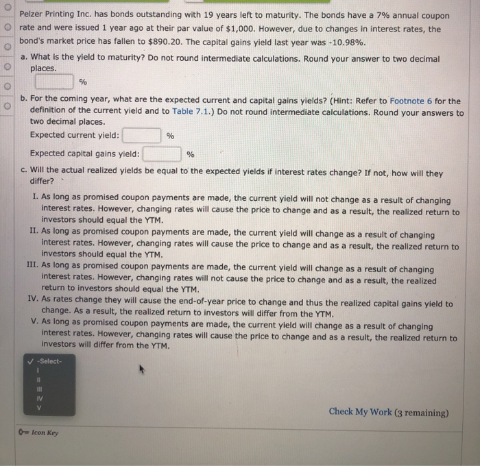 Solved Pelzer Printing Inc. has bonds outstanding with 19