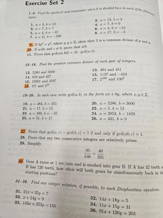 Solved 1-8. Find the quotient and remainder when b is | Chegg.com