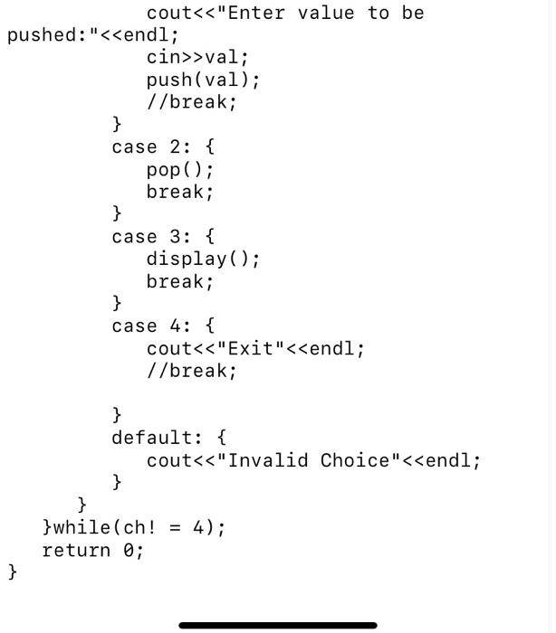 Solved #include using namespace std; int stack [100], n = | Chegg.com