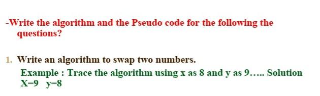 Solved -Write the algorithm and the Pseudo code for the | Chegg.com