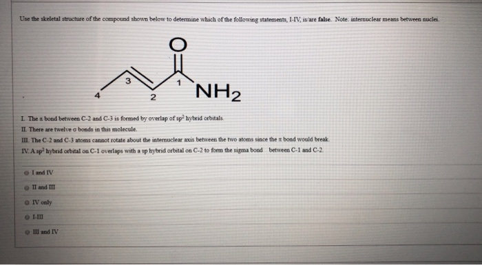 Solved Use the skeletal structure of the compound shown | Chegg.com