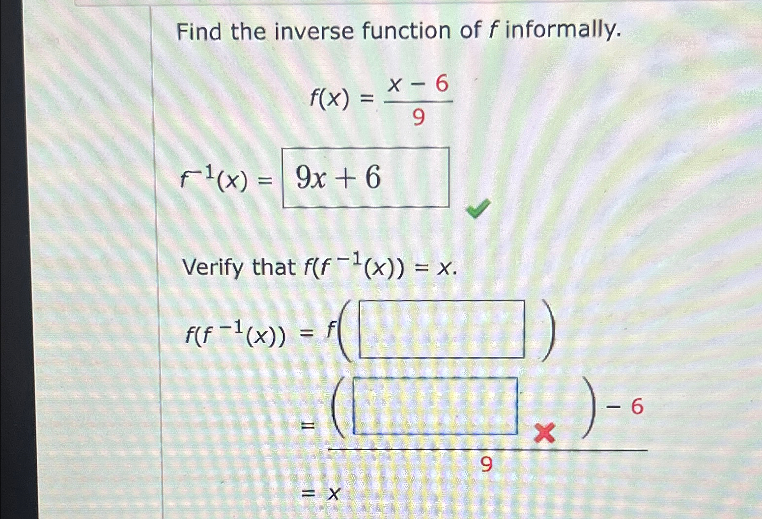Solved Find the inverse function of f | Chegg.com