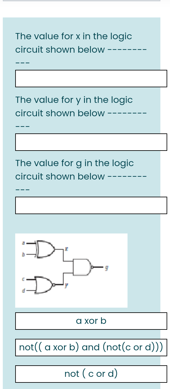 Solved The value for x in the logic circuit shown below - | Chegg.com