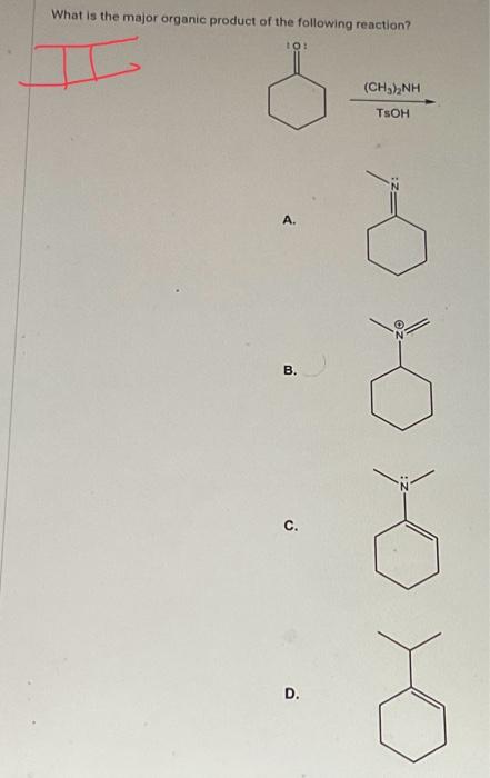 Solved What is the major organic product of the following | Chegg.com