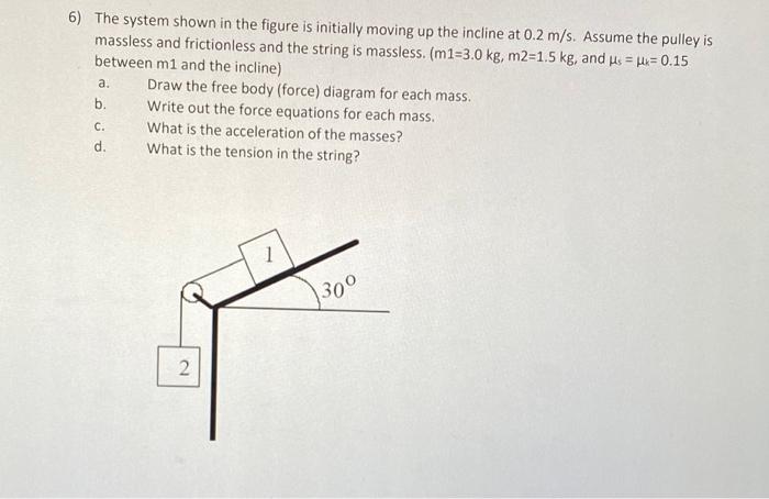 Solved 6) The System Shown In The Figure Is Initially Moving | Chegg.com