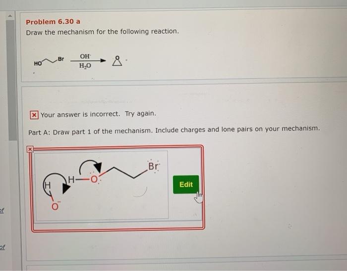 Solved Problem 6.30 a Draw the mechanism for the following | Chegg.com