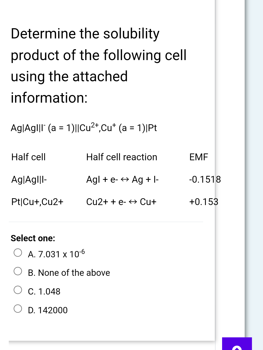 Solved Determine the solubility product of the following Chegg