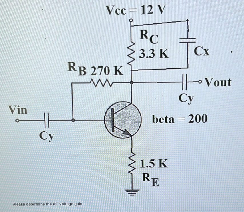 Solved Please determine the AC voltage gain | Chegg.com