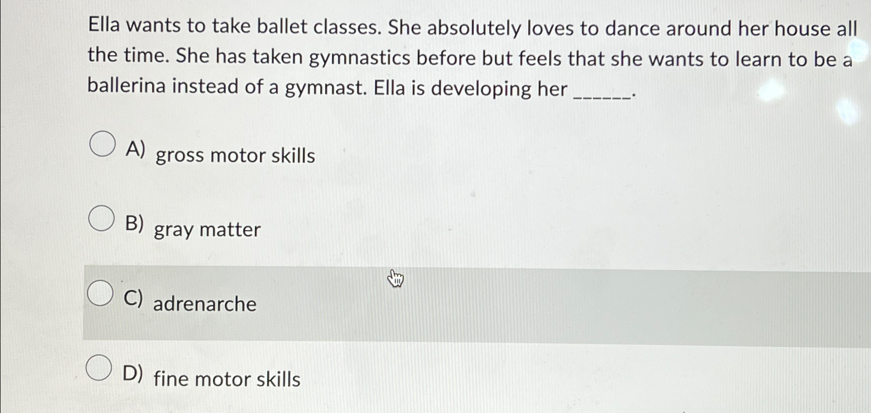 Solved Ella wants to take ballet classes. She absolutely | Chegg.com