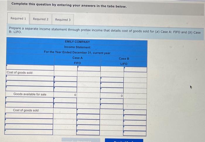 Solved Emily Company uses a periodic inventory system. At | Chegg.com