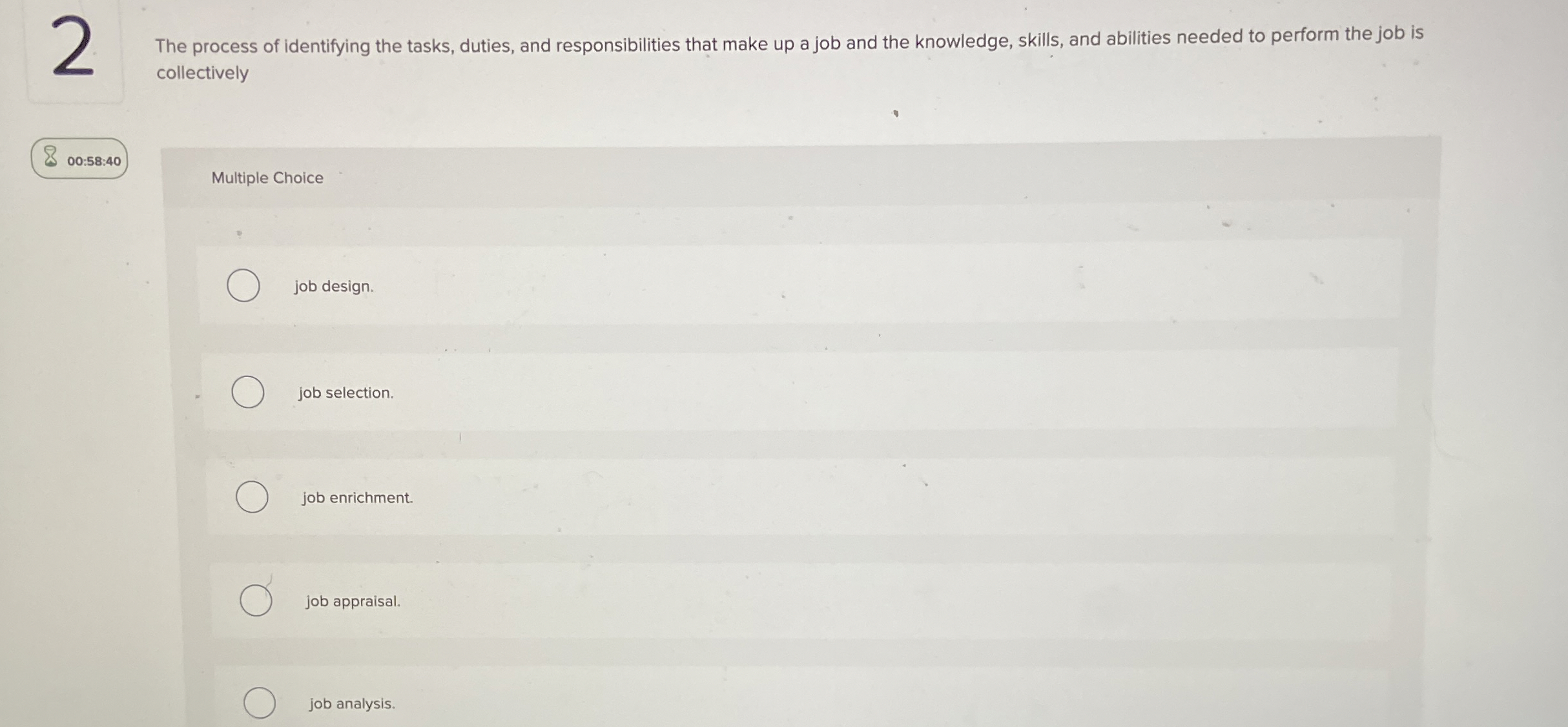 Solved 2The process of identifying the tasks, duties, and