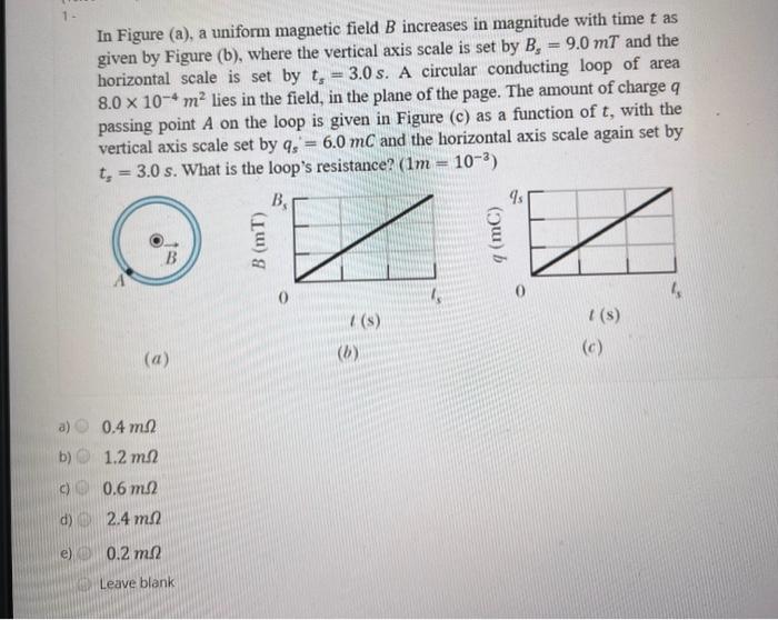 Solved In Figure (a), A Uniform Magnetic Field B Increases | Chegg.com