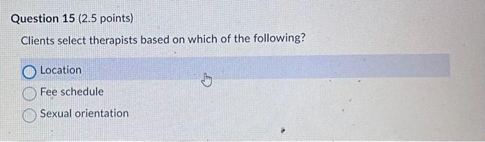 Question 1 ( 2.5 points) Which of the following is | Chegg.com