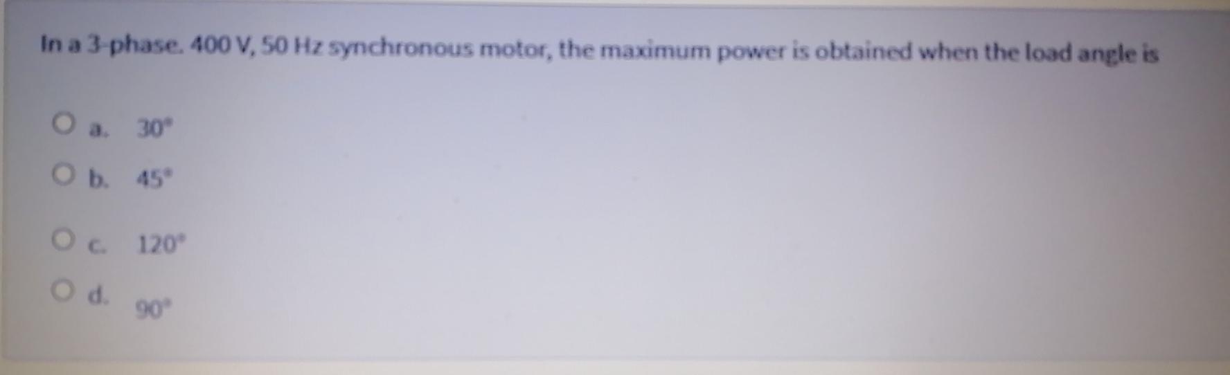 Solved In a 3 phase. 400 V, 50 Hz synchronous motor, the | Chegg.com