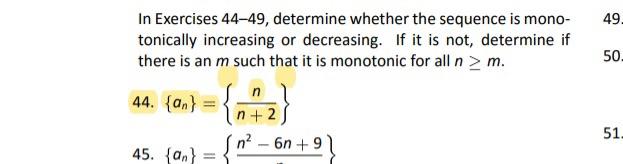 Solved In Exercises 44-49, determine whether the sequence is | Chegg.com