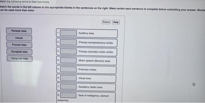 Solved] ADULART Match the word or phrase in the left column with