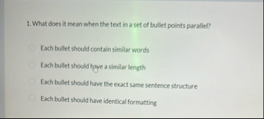 Solved What does it mean when the text in a set of bullet | Chegg.com