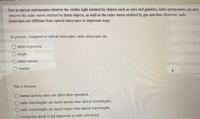 Solved Just As Optical Astronomers Observe The Visible Light Chegg Solved Just As Optical Astronomers Observe The Visible Light Chegg