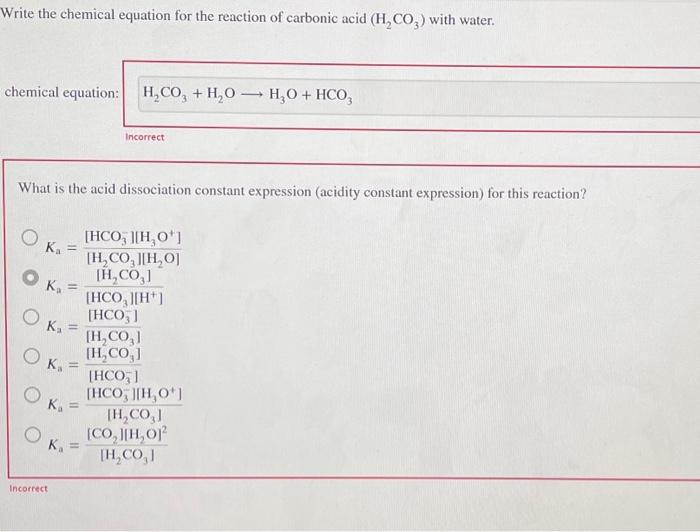 carbonic acid equation