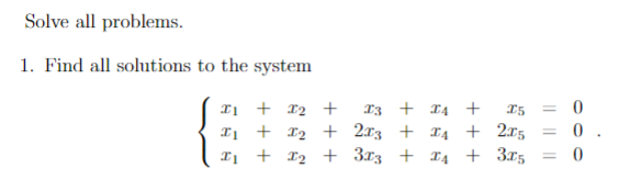 Solved Solve all problems.Find all solutions to the | Chegg.com