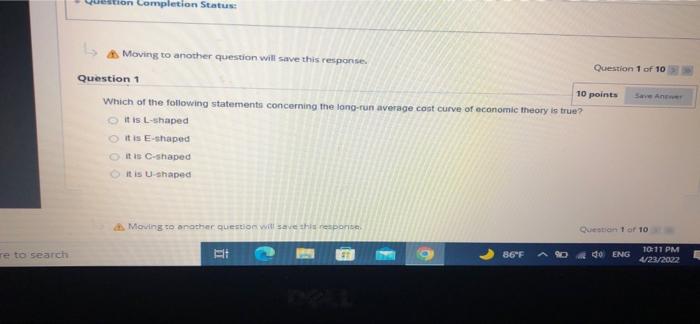 Solved on Completion Status Question 1 of 10 10 points SA | Chegg.com