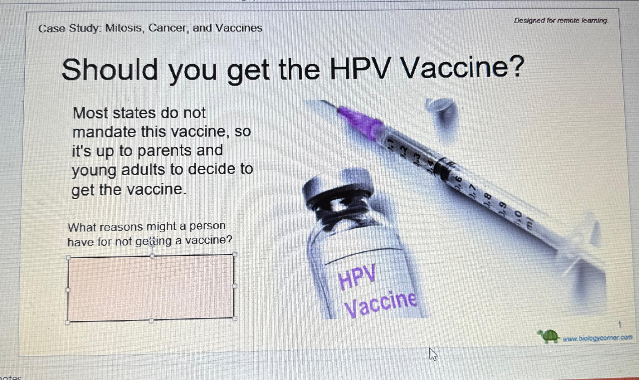 Solved Case Study Mitosis, Cancer, and VaccinesDesigned for