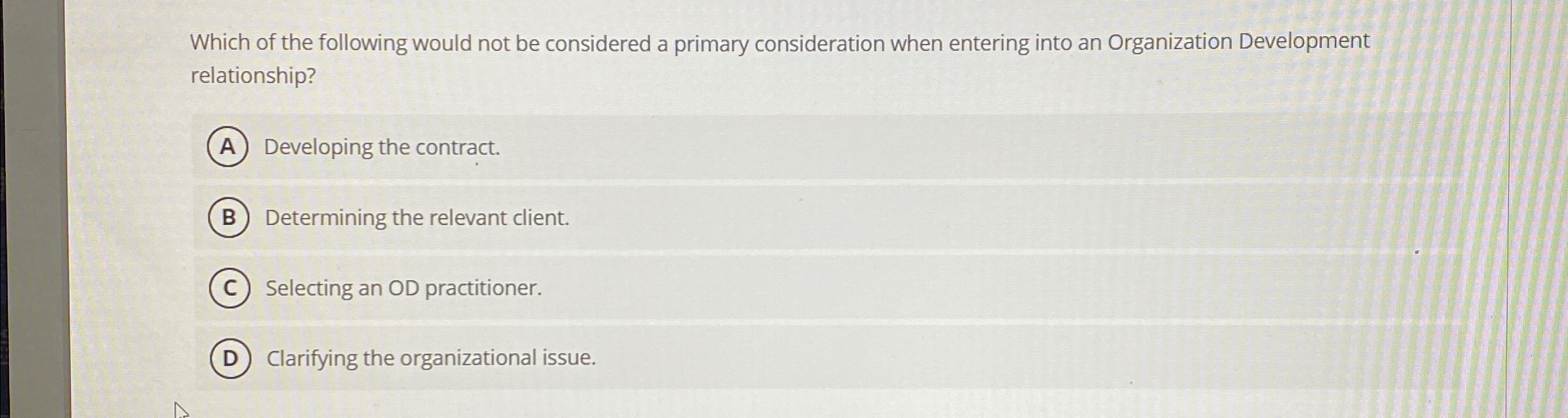 Solved Which of the following would not be considered a | Chegg.com