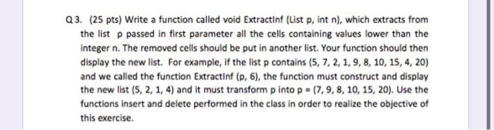 Solved Q3. (25 pts) Write a function called void Extractinf | Chegg.com
