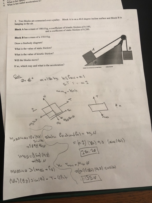 Solved What is her d. What is her radial acceleration ! 3. | Chegg.com