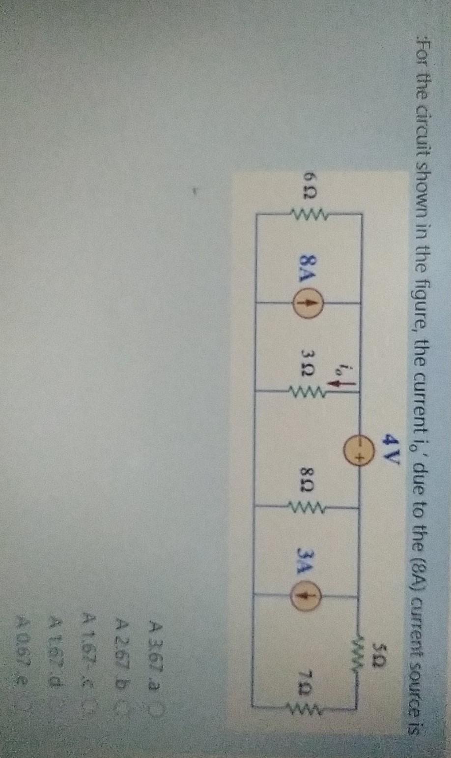 Solved For the circuit shown in the figure, the current i, | Chegg.com