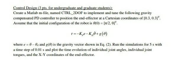 Solved Control Design (3 pts, for undergraduate and graduate | Chegg.com