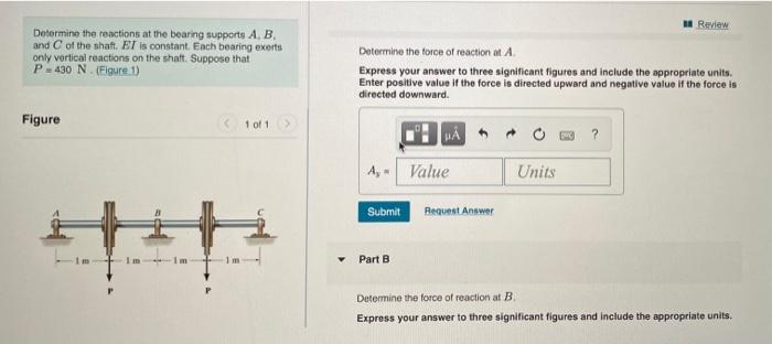 Solved Review Determine The Reactions At The Bearing | Chegg.com