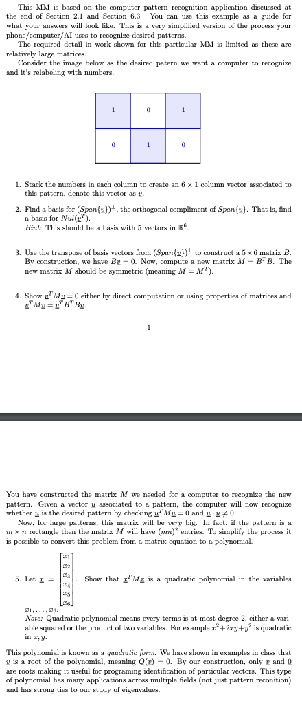 Solved Answer questions 1-5, ﻿using linear algebra | Chegg.com