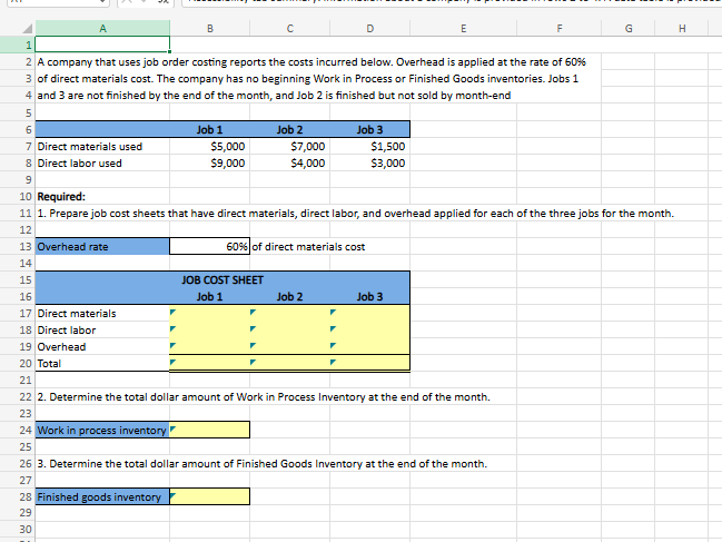 Solved Please provide the excel formulas and explanations | Chegg.com