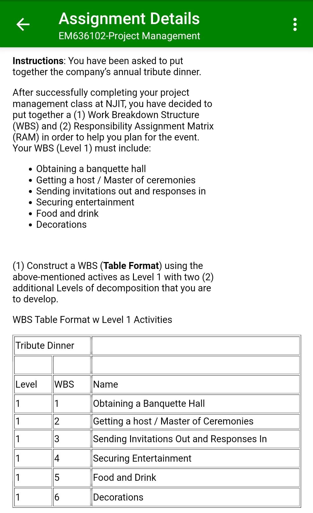 Solved Assignment Details EM636102-Project Management : | Chegg.com