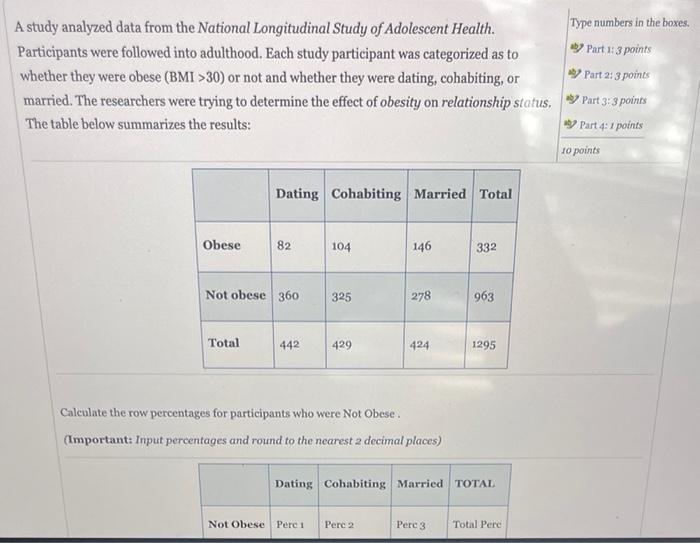 Solved Calculate the row percentages for participants who Chegg