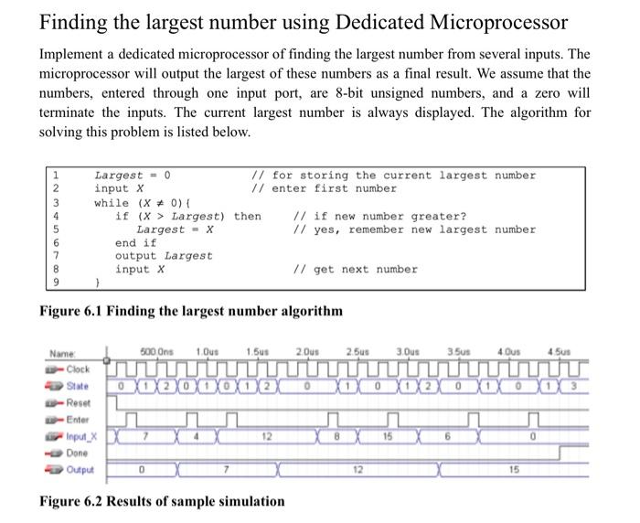 Finding the largest number using Dedicated | Chegg.com