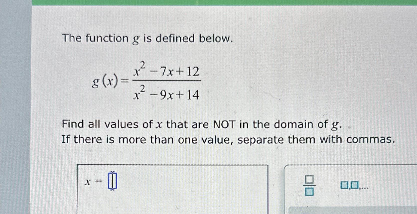 Solved The function g ﻿is defined | Chegg.com