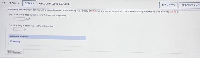 Solved (a) What is his deceleration in mss2 ? (Enter the | Chegg.com