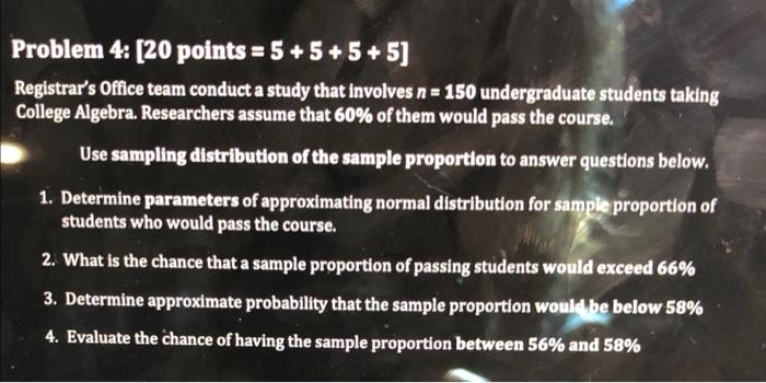 Solved Problem 4: [20 points =5+5+5+5] Registrar's Office | Chegg.com